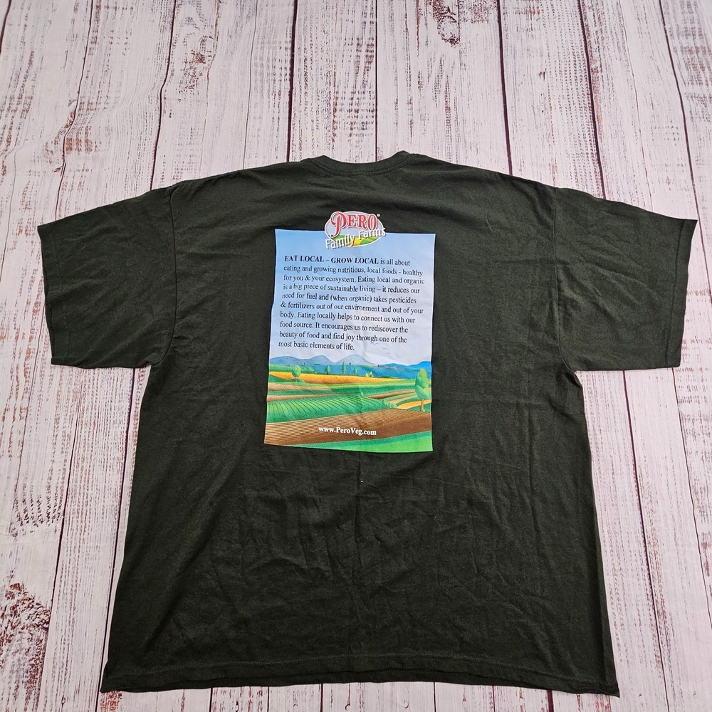 Pero Family Farms Live Healthy Eat Fresh Green Short Sleeve T-Shirt Men's 2XL